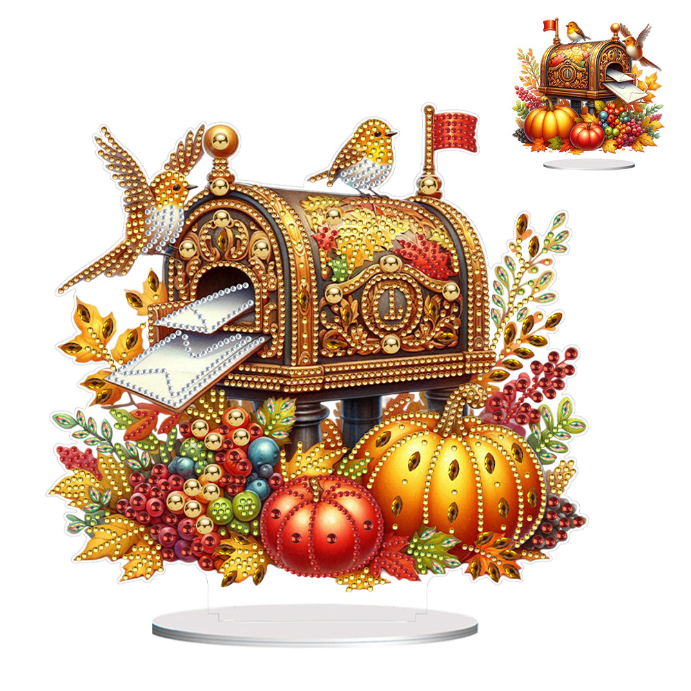 Special Shape Autumn Mailbox Diamond Painting Desktop Ornaments Kit for Kids