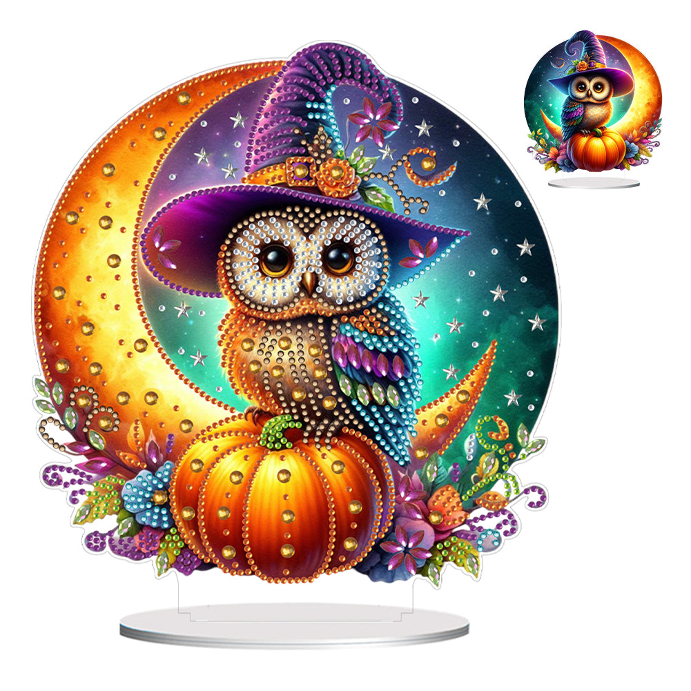 Special Shape Pumpkin Owl 5D DIY Diamond Painting Art Tabletop Decorations