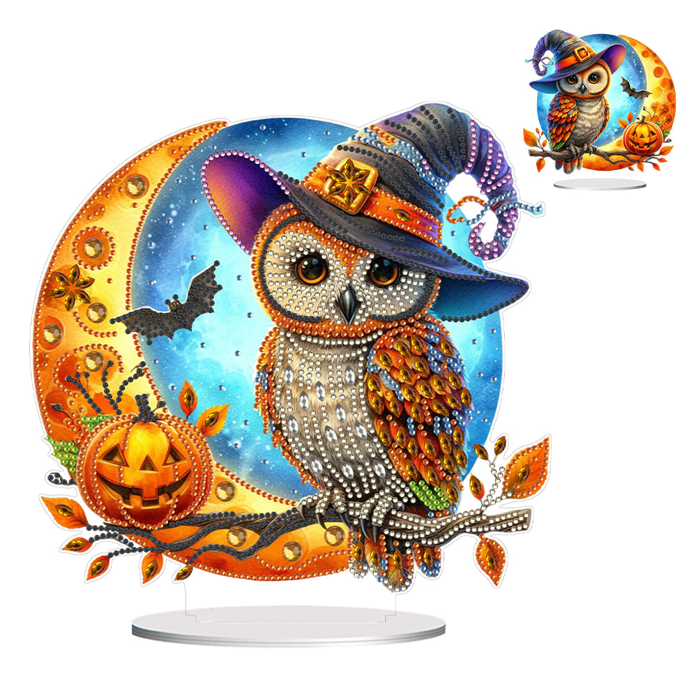Special Shape Pumpkin Owl 5D DIY Diamond Painting Art Tabletop Decorations