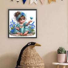 Load image into Gallery viewer, Diamond Painting - Partial Special Shaped - Girl in the flower bush (30*30CM)
