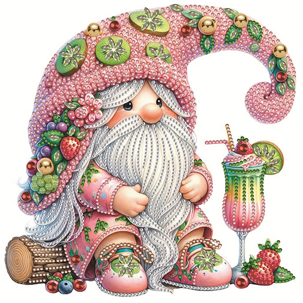 Diamond Painting - Partial Special Shaped - Fruit drink gnome (30*30CM)