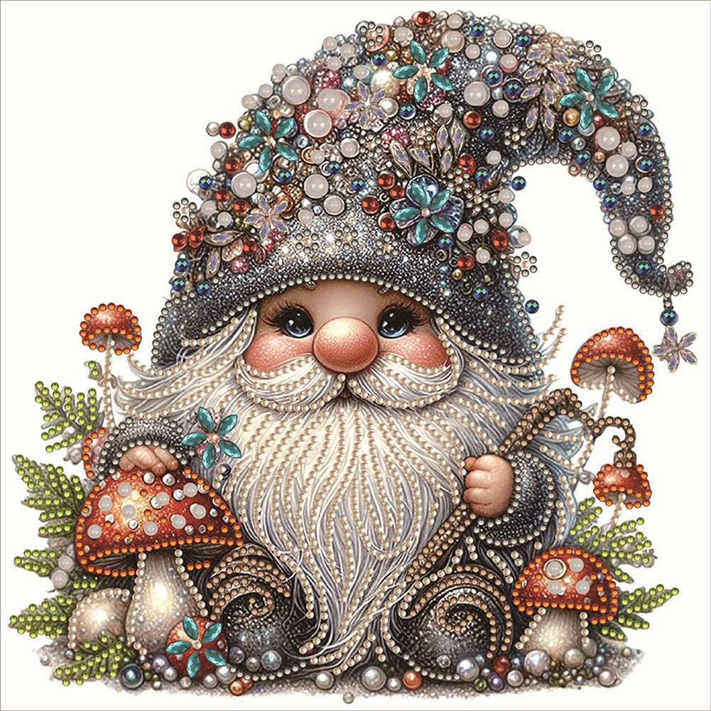 Diamond Painting - Partial Special Shaped - Mushroom gnome (30*30CM)