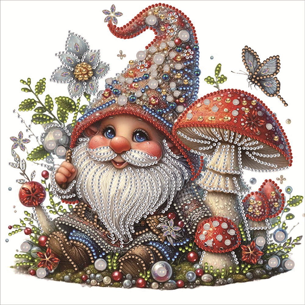Diamond Painting - Partial Special Shaped - Mushroom gnome (30*30CM)