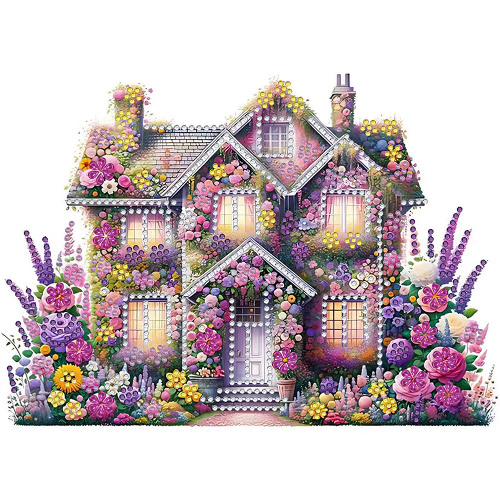 Diamond Painting - Partial Special Shaped - Flower house (30*30CM)