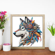 Load image into Gallery viewer, Diamond Painting - Partial Special Shaped - Colorful mandala wolf head (30*30CM)
