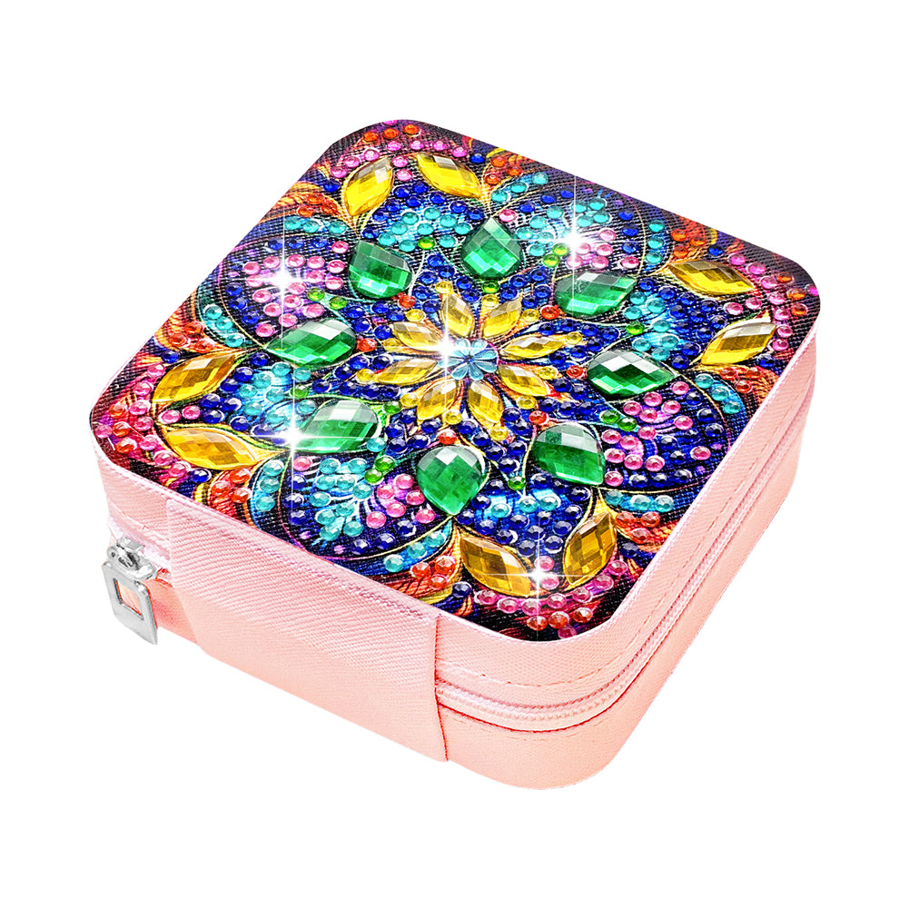 PU Special Shaped Mandala Diamond Painting DIY Jewellery Box for Rings Bracelets