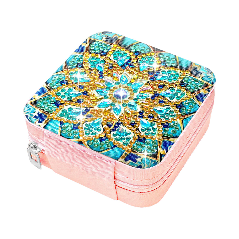 PU Special Shaped Mandala Diamond Painting DIY Jewellery Box for Rings Bracelets