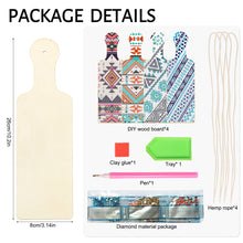 Load image into Gallery viewer, 4Pcs Geometric Pattern Diamond Decorative Serving Tray for Desk Coffee Table
