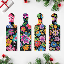 Load image into Gallery viewer, 4Pcs Flower Diamond Painting Decorative Serving Tray for Desk Coffee Table
