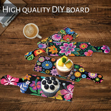Load image into Gallery viewer, 4Pcs Flower Diamond Painting Decorative Serving Tray for Desk Coffee Table
