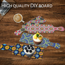 Load image into Gallery viewer, 4Pcs Flower Diamond Painting Decorative Serving Tray for Desk Coffee Table
