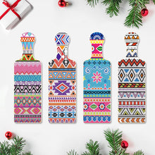 Load image into Gallery viewer, 4Pcs Geometric Pattern Diamond Decorative Serving Tray for Desk Coffee Table
