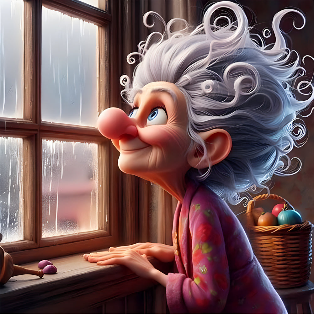 Diamond Painting - Full Round - Warm old lady (30*30CM)