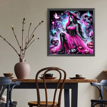 Load image into Gallery viewer, Diamond Painting - Full Round - Black and pink witch (40*40CM)
