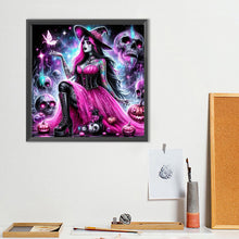 Load image into Gallery viewer, Diamond Painting - Full Round - Black and pink witch (40*40CM)
