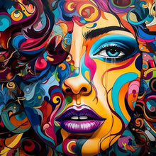 Load image into Gallery viewer, Diamond Painting - Full Round - Abstract color face (40*40CM)
