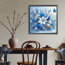 Load image into Gallery viewer, Diamond Painting - Full Round - Blue flowers and birds (40*40CM)
