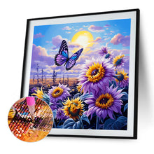 Load image into Gallery viewer, Diamond Painting - Full Round - Butterfly and sunflower scenery (40*40CM)
