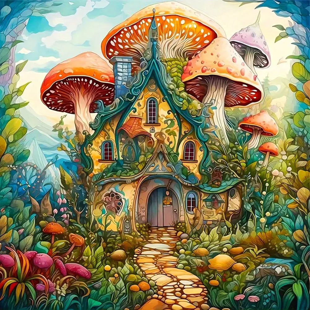 Diamond Painting - Full Round - Mushroom house (40*40CM)