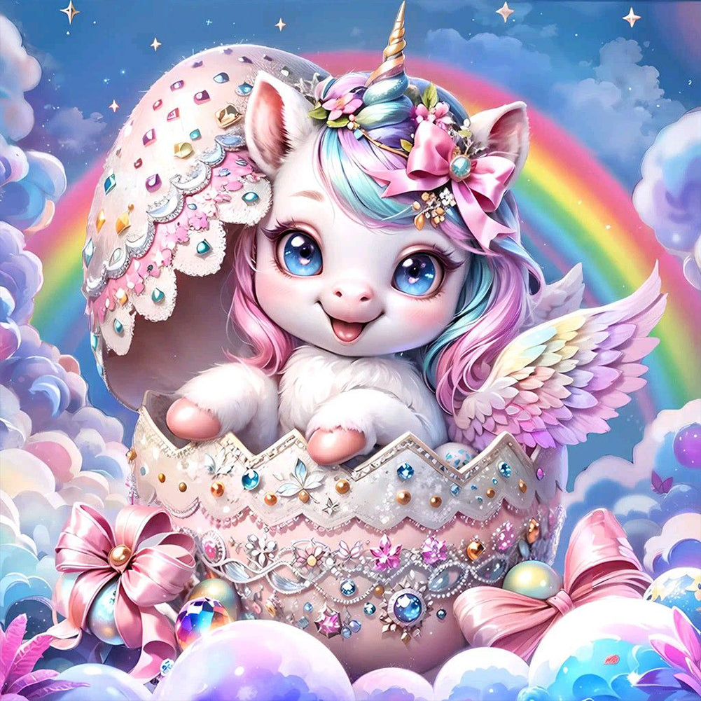 Diamond Painting - Full Round - Rainbow unicorn (40*40CM)