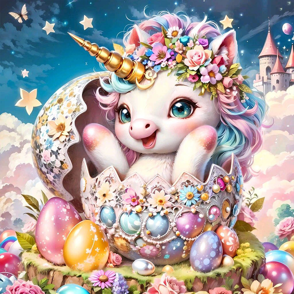 Diamond Painting - Full Round - Castle unicorn (40*40CM)