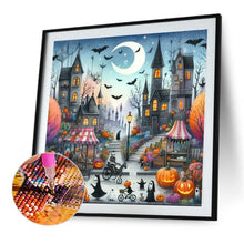 Load image into Gallery viewer, Diamond Painting - Full Round - Halloween town street scene (40*40CM)

