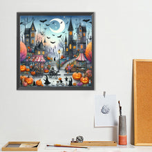 Load image into Gallery viewer, Diamond Painting - Full Round - Halloween town street scene (40*40CM)
