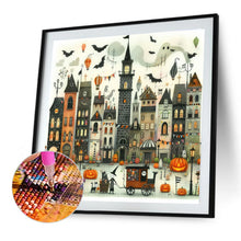 Load image into Gallery viewer, Diamond Painting - Full Round - Halloween town street scene (40*40CM)
