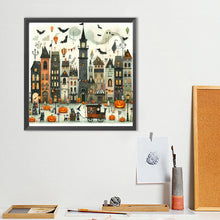 Load image into Gallery viewer, Diamond Painting - Full Round - Halloween town street scene (40*40CM)
