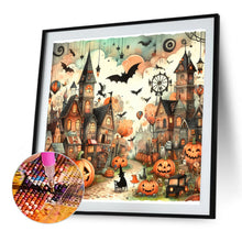 Load image into Gallery viewer, Diamond Painting - Full Round - Halloween town street scene (40*40CM)
