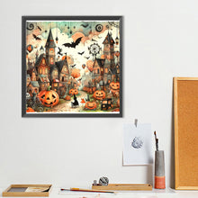Load image into Gallery viewer, Diamond Painting - Full Round - Halloween town street scene (40*40CM)
