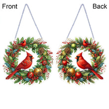 Load image into Gallery viewer, Cardinal DIY 5D Diamond Art Painting Wreath Hanging Sign for Wall Door Decor
