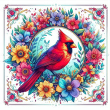 Load image into Gallery viewer, Diamond Painting - Full Round - Christmas wreath cardinals (40*40CM)
