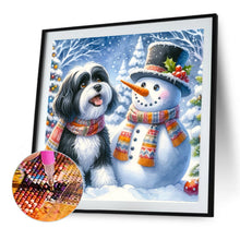 Load image into Gallery viewer, Diamond Painting - Full Round - Snowman poodle (40*40CM)
