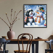 Load image into Gallery viewer, Diamond Painting - Full Round - Snowman poodle (40*40CM)
