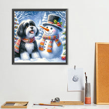 Load image into Gallery viewer, Diamond Painting - Full Round - Snowman poodle (40*40CM)
