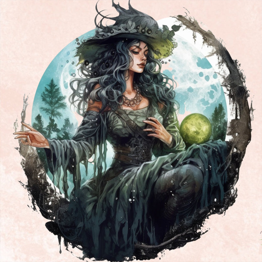 Diamond Painting - Full Round - Witch hat and potion (40*40CM)