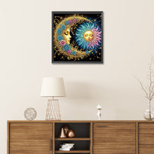 Load image into Gallery viewer, Diamond Painting - Partial Special Shaped - Flowers, stars and moon (30*30CM)

