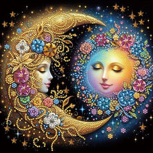 Load image into Gallery viewer, Diamond Painting - Partial Special Shaped - Flowers, stars and moon (30*30CM)
