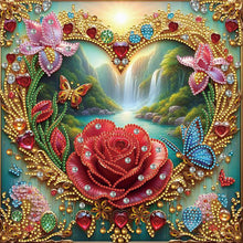 Load image into Gallery viewer, Diamond Painting - Partial Special Shaped - Flowers and butterflies (30*30CM)
