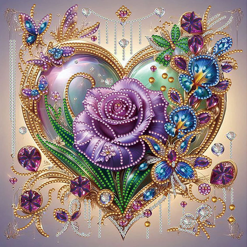 Diamond Painting - Partial Special Shaped - Love flowers (30*30CM)