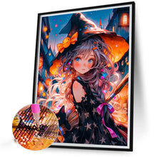 Load image into Gallery viewer, AB Diamond Painting - Full Round - Little witch and black cat (40*50CM)
