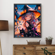 Load image into Gallery viewer, AB Diamond Painting - Full Round - Little witch and black cat (40*50CM)
