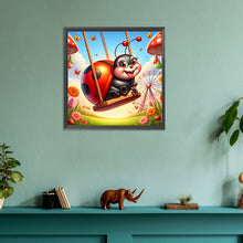 Load image into Gallery viewer, Diamond Painting - Full Round - Ladybug on a swing (30*30CM)
