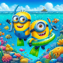 Load image into Gallery viewer, Diamond Painting - Full Round - Scuba Minions (30*30CM)

