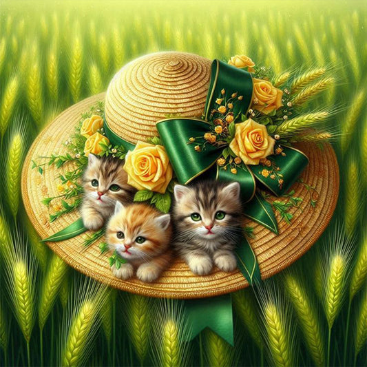 Diamond Painting - Full Round - Lawn Kitten Gift (30*30CM)