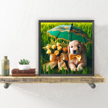 Load image into Gallery viewer, Diamond Painting - Full Round - Lawn Puppy Gift (30*30CM)
