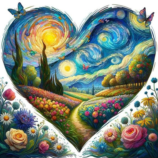 Diamond Painting - Full Round - Love Scenery Van Gogh Starry Sky (40*40CM)