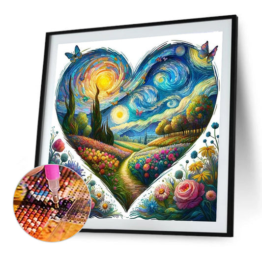 Diamond Painting - Full Round - Love Scenery Van Gogh Starry Sky (40*40CM)