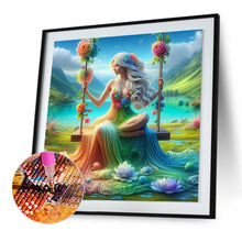 Load image into Gallery viewer, Diamond Painting - Full Round - Woman Sitting on Swing (30*30CM)
